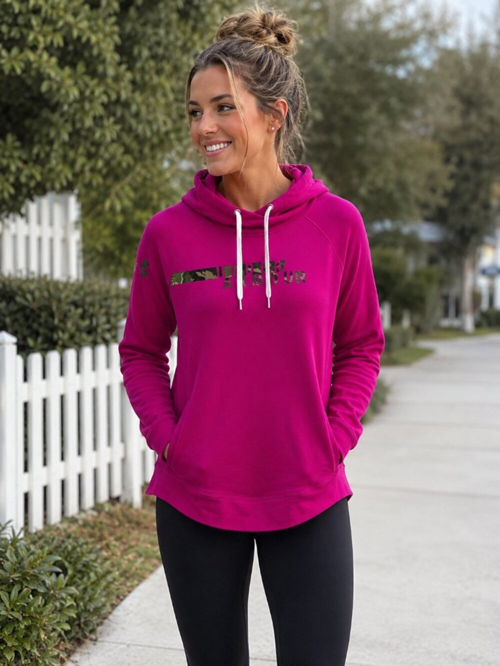 Under Armour Women’s Pink Performance Hoodie Cowl Neck Pullover
